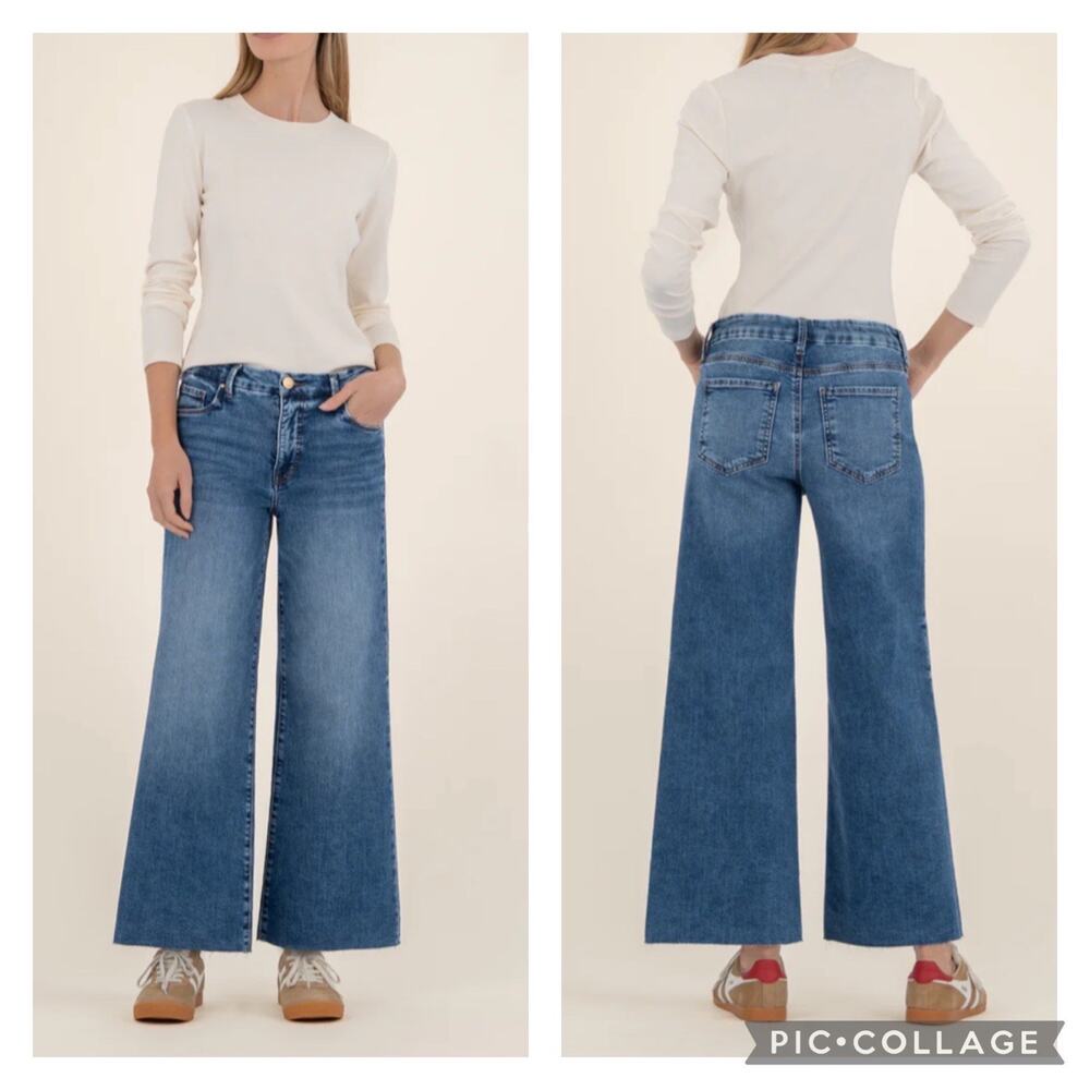 Kut from the Kloth Medium Blue Wide Leg Jeans
